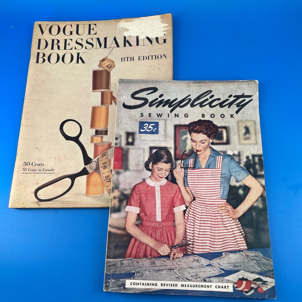 Vogue Dressmaking Simplicity Sewing Books 1950s Soft Cover Ephemera Vintage Ads